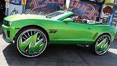 Custom Green Camaro Sits On Massive 32-inch Rims