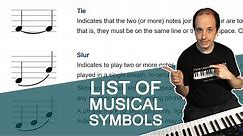 The List of Musical Symbols and Terms