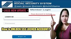 How to unlock SSS Locked account online? 2022 new update
