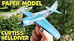 Simple paper model Bomber Curtiss SB2C Helldiver | How To Make PAPER AIRPLANE | Paper craft