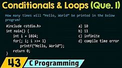 Conditionals and Loops (Solved Problem 1)