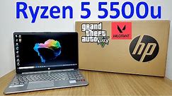 HP 15 2021 - Ryzen 5 5500u - Unboxing & Review + 2 Games Tested + Video Editing Test - Thin & Light