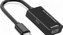 Micro USB to HDMI Cable Adapter, MHL 5pin Phone to HDMI 1080P 4K Video Graphic for Samsung Galaxy/LG/Huawei/Android Smart Phones That with MHL Function