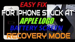 how to fix iphone stuck at apple logo, battery screen,recovery mode issue || 3u tools||easy fix