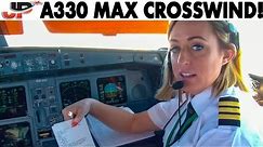 Landing AER LINGUS A330 with MAXIMUM CROSSWIND | Cockpit Views