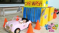 Sara and Ana Learning how to Make a Real life Car wash 🚗 with their Mommy!!! Learning with Totoykids