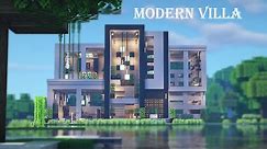 Minecraft : Modern House/Villa & INTERIOR ｜How to Build in Minecraft