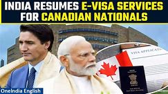 India-Canada Tensions: India resumes e-visa services for Canadian nationals after 2-months| Oneindia - video Dailymotion