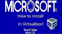 Windows 1.0 - Installation in Virtualbox