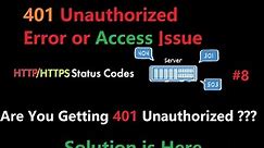 What is 401 Unauthorized error | Root cause and solution of Unauthorized issue | Common http code