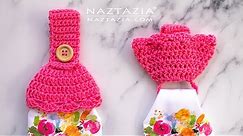 HOW to CROCHET TOWEL TOPPERS with HIDDEN RING - Easy Kitchen Towels by Naztazia