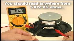 How to test a speaker with a Meter, Easy audio technical information.