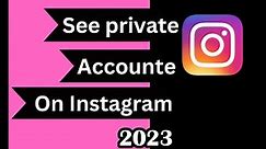 How to see private account on instagram 2023