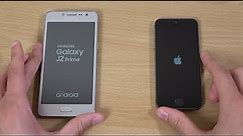 Samsung Galaxy J2 Prime vs iPhone 5S iOS 10.2 - Speed Test!