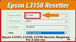 Epson L3150 Red Light Blinking | How To Reset Epson L3150 Printer | Epson L3151/ L3152/ L3156 Reset