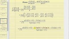 Proof - The Quotient Rule of Differentiation