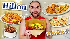 I only ate HILTON ROOM SERVICE for 24 HOURS! Hotel Menu Review!