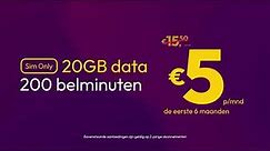 5 Euro Deals - Sim Only 20 GB + 200 min voor €5,- p/m - 6mnd Youfone TV Commercial
