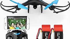 Force1 U45W FPV Drone with Camera for Adults - VR Ready Quadcopter RTF Remote Control Drone with 720p HD Wide Angle Drone Camera, 6 Axis Gyro, Altitude Hold, Headless Mode, and 2 Drone Batteries