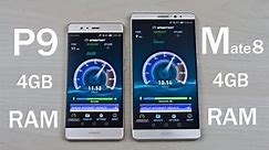 Huawei P9 4GB RAM vs Huawei Mate 8 4GB RAM - Speed Test Comparison Review!