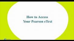 How to access your Pearson eText