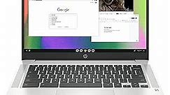 HP Chromebook 14 Laptop, Intel Celeron N4120, 4 GB RAM, 64 GB eMMC, 14" HD Display, Chrome OS, Thin Design, 4K Graphics, Long Battery Life, Ash Gray Keyboard (14a-na0226nr, 2022, Mineral Silver)
