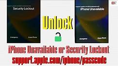 FIX: Unlock iPhone Unavailable/ Security Lockout support.apple.com/iphone/passcode Screen (iOS 16.4)