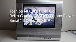 Toshiba MD14F51 14in CRT Retro Gaming TV DVD Combo Player Serial BCA251008139 - function check