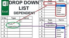 Excel Create Dependent Drop Down List Tutorial