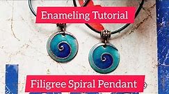 Filigree enamel spiral pendant tutorial. #arttutorial #howto #diy #jewelrymaking #enamel #handmade