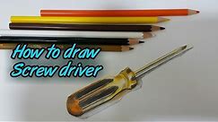 How to draw a screwdriver. Realistic