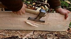 Hand Hewing Ash Planks with an Axe for an Anglo-Saxon Shield - Part II | Early Medieval Woodworking