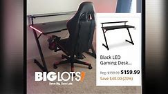 Biglots Momentum Furnishing gaming desk with riser and LED assembly MMT-3100-1