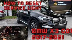 How to reset service light on a BMW X3 G01 2017 2018 2019 2020 2021