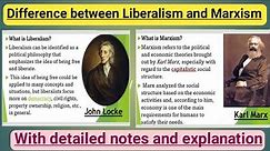 Difference between Liberalism and Marxism | Marxism | Liberalism | Political Science | Simplify Law
