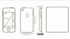 Apple iPhone 3G Size (2th Gen), Measurements & Dimension Illustration
