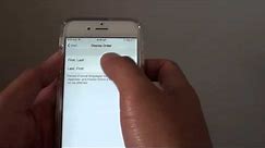 iPhone 6: How to Change Contact's Display Name By First or Last