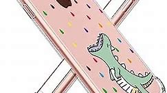 STSNano Case for iPhone 6/6S 4.7", Cute Kawaii Cartoon Design Clear TPU Cute Fun Cover, Character Unique Aesthetic for Boys Youth Girls Teens Funny Cases for iPhone 6/6S Rain Dinosaur