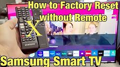 Samsung Smart TV: How to Factory Reset without Remote (Use USB wired keyboard)