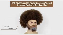 Adult Unisex 80's Painter Afro Wig and Beard Set | Bob Ross Wig | Halloween Costumes