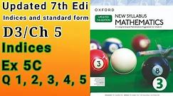 D3 math|Ch 5|Ex 5C|Q1_Q2_Q3_Q4_Q5|New Updated 7th Edition|New Oxford Mathematics 3|Sir Sajid Mehmood