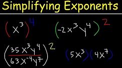 Simplifying Exponents With Fractions, Variables, Negative Exponents, Multiplication & Division, Math