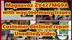 Magnavox ZV427MG9A has WAY too much wrong. Customer declined the repair. Mostly unedited video!
