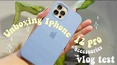 iPhone 12 Pro Unboxing 🍎 + VLOG TEST + Accessories (Fast charger) AESTHETIC Unboxing