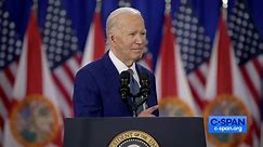 Biden mocks Trump for celebrating the overturning of Roe v. Wade as a 'miracle'... and claims he got the inspiration from the $60 Bible he's 'trying to sell': President taunts Trump in Florida and says he can win his rival's home state