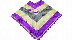 Crochet Child Poncho Tutorial||Crochet child Poncho for 5 to 8 year old||Easy crochet poncho-149