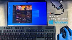 WINDOWS Cloud on Galaxy Tab S8 Ultra TUTORIAL - Play PC GAMES GTA V CYBERPUNK 2077 and PC programs