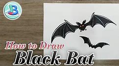 How to Draw a Black Bat 🦇 | Easy Step by Step for Beginners | Drawing Tutorial | Ep. 24