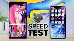 Samsung Galaxy Note 9 vs iPhone X Speed Test!