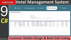 9. Hotel Management System in C# (C sharp) - Customer Details Design and Back-End Coding